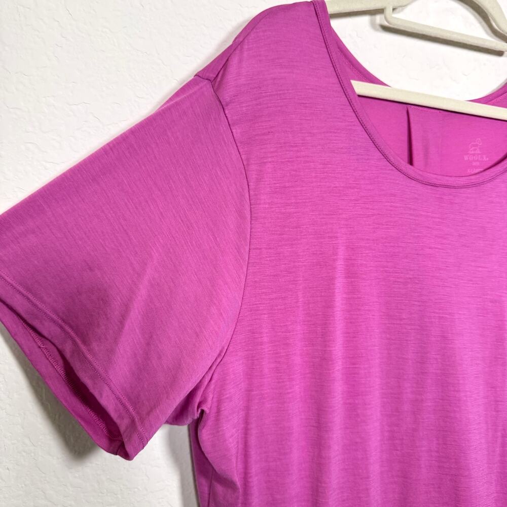 Woolx Womens Merino Wool Swing Mini Dress Size XL Lightweight Pink Purple - Picture 4 of 6
